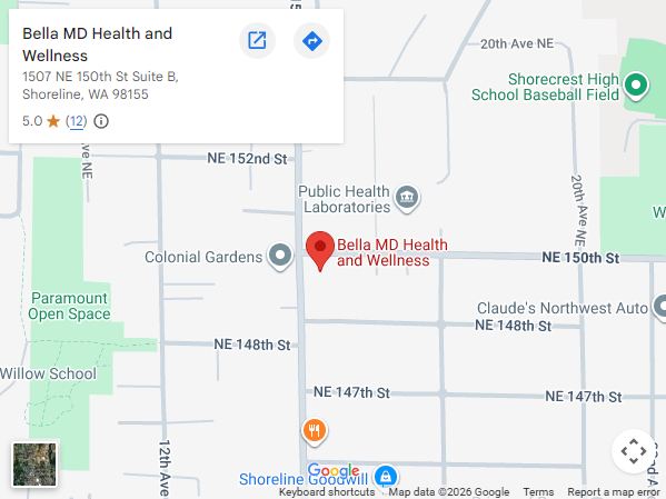 Get Directions to Bella MD Health and Wellness in Shoreline, WA Get Directions to Bella MD Health and Wellness in Shoreline, WA